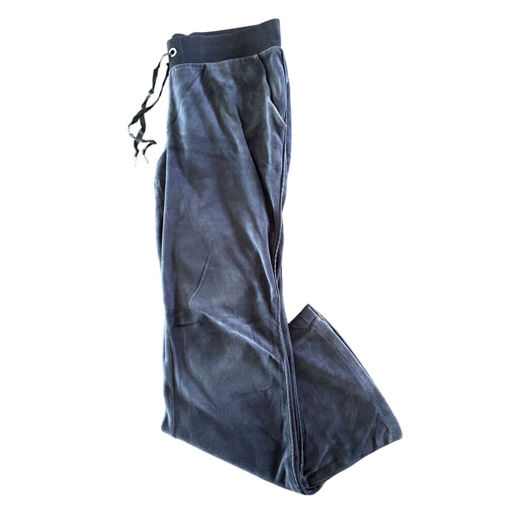 Bebe Medium Gray Velour Wide Leg Lounge Pants Y2K